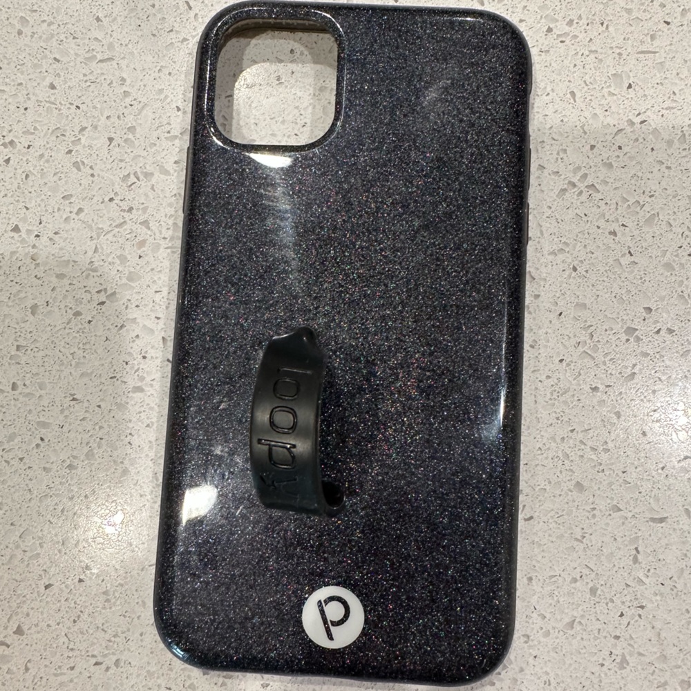 iPhone 11/XR loopy case, black sparkly